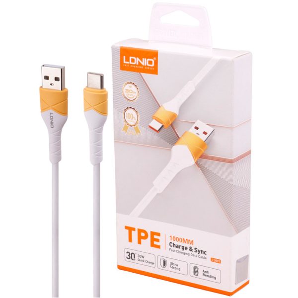 کابل تبدیل USB به USB-C الدینیو مدل LS801 طول 1 متر